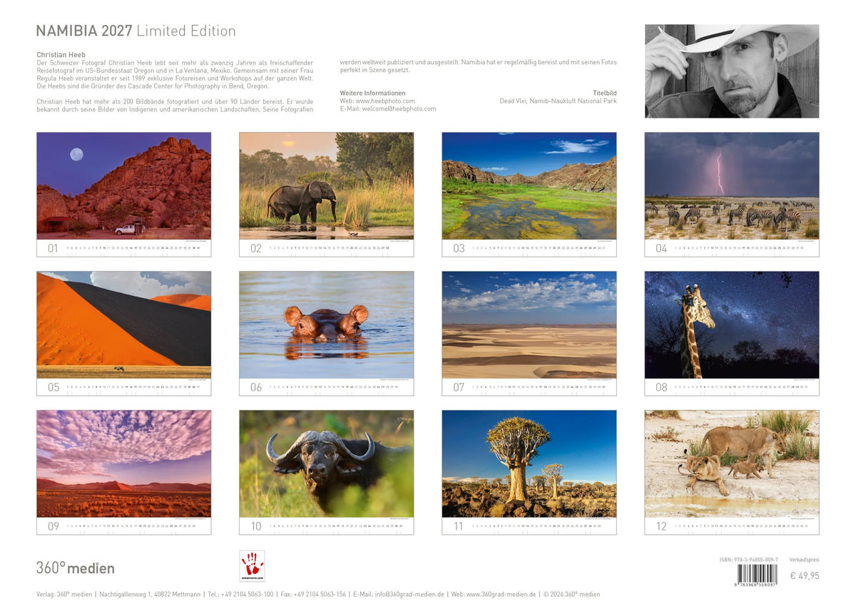 Namibia Exklusivkalender 2027 – Ansicht