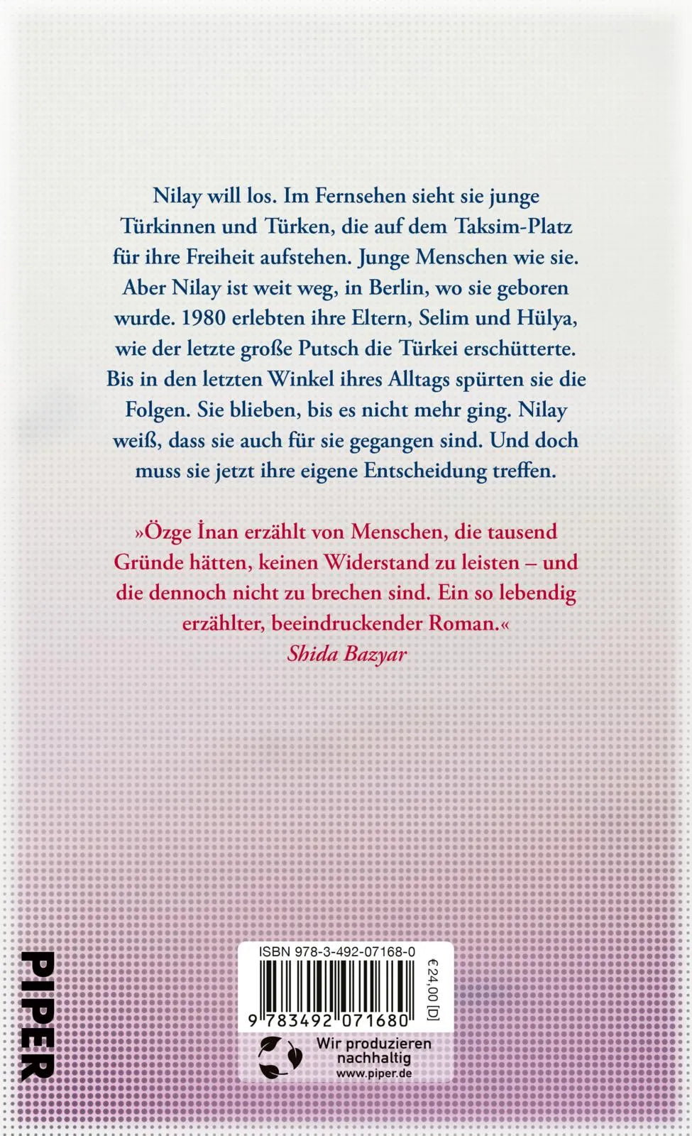 Buchrückseite von 'Natürlich kann man hier nicht leben' mit Klappentext - Gebundene Ausgabe