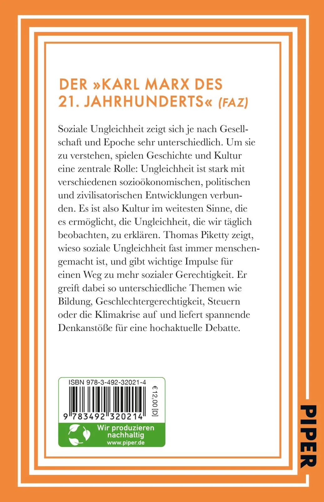 Buchrückseite von 'Natur, Kultur und Ungleichheit' mit Klappentext - Taschenbuch