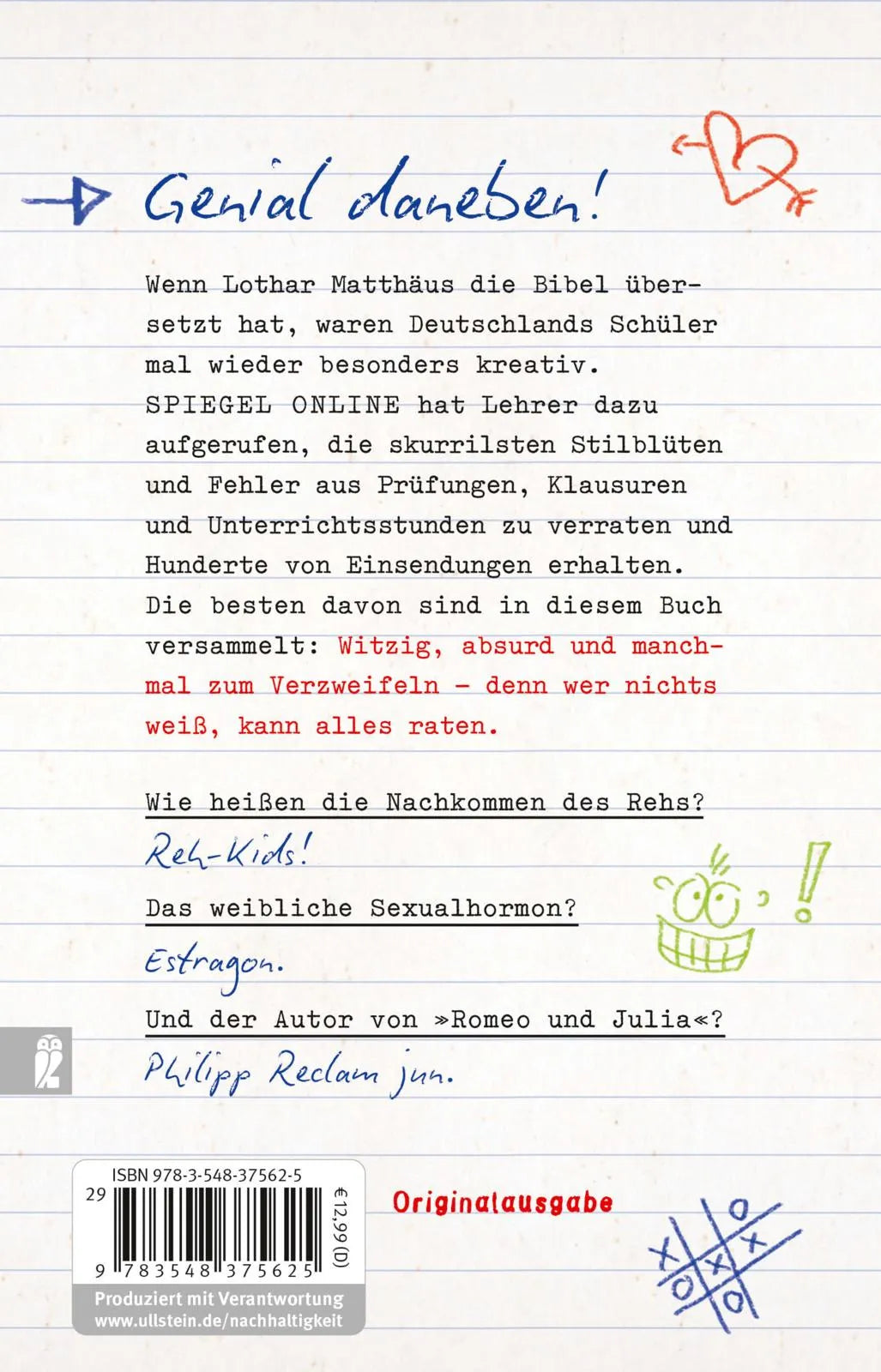 Rückseite: Nenne drei Nadelbäume: Tanne, Fichte, Oberkiefer (Taschenbuch)