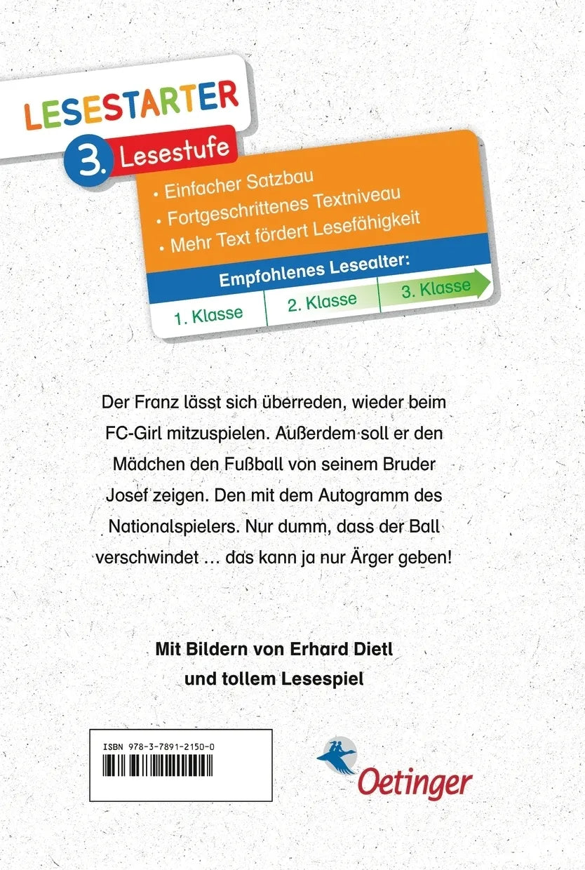 Buchrückseite von 'Neue Fußballgeschichten vom Franz' mit Klappentext - Gebundene Ausgabe
