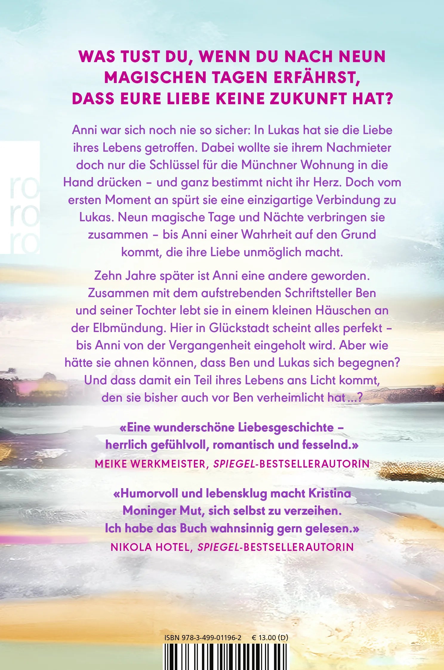 Buchrückseite von 'Neun Tage Wunder' mit Klappentext - Taschenbuch