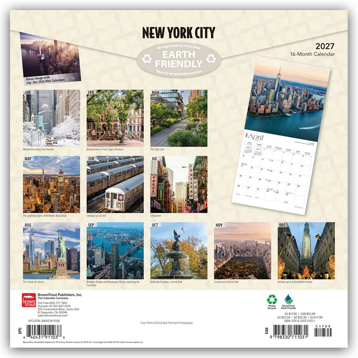 New York 2027 – 16-Monatskalender – Ansicht