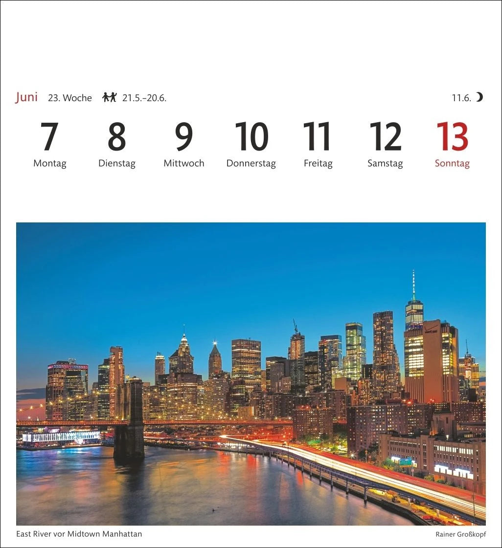 New York Sehnsuchtskalender 2027 - Wochenkalender mit 53 Postkarten – Ansicht