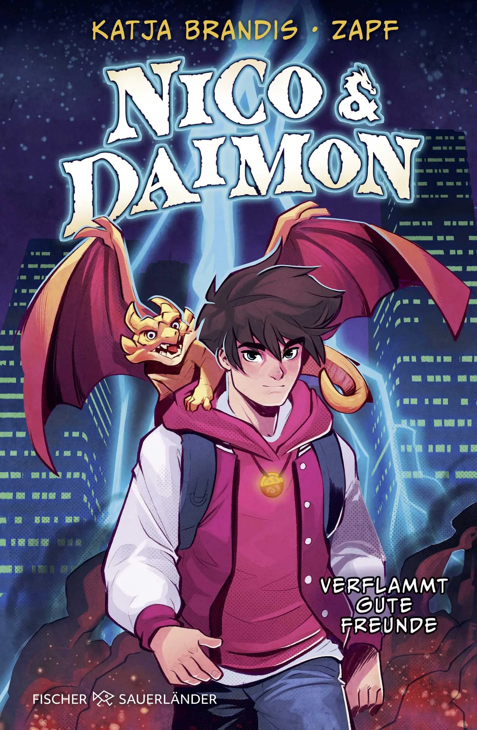 Buchcover von 'Nico & Daimon – Verflammt gute Freunde' - Gebundene Ausgabe von Katja Brandis