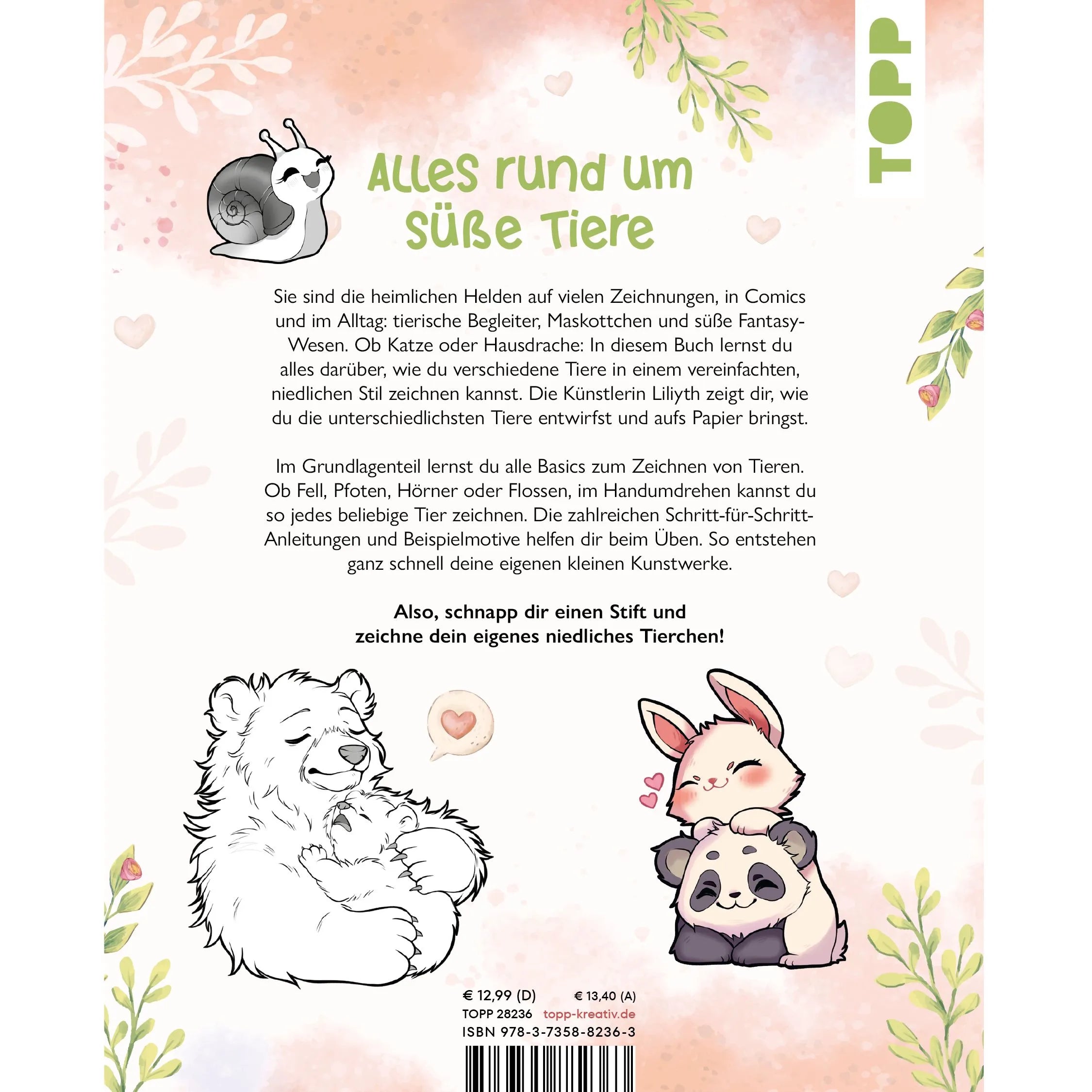 Detailansicht: Niedliche Tiere zeichnen (Taschenbuch)