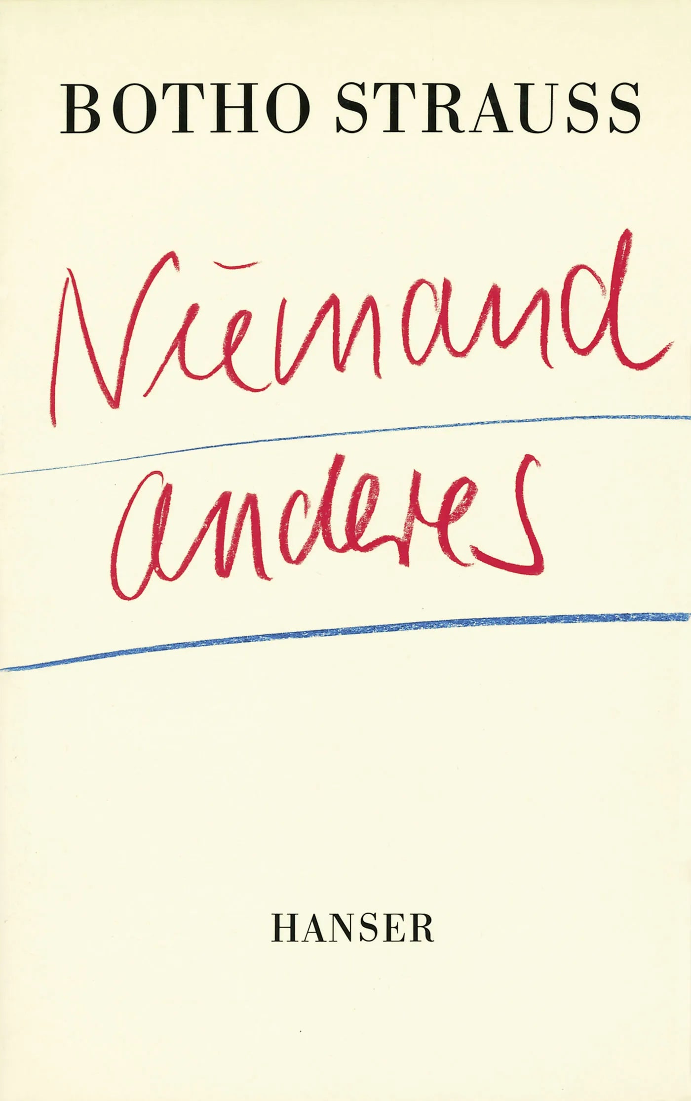 Buchcover von 'Niemand anderes' - Gebundene Ausgabe von Botho Strauß