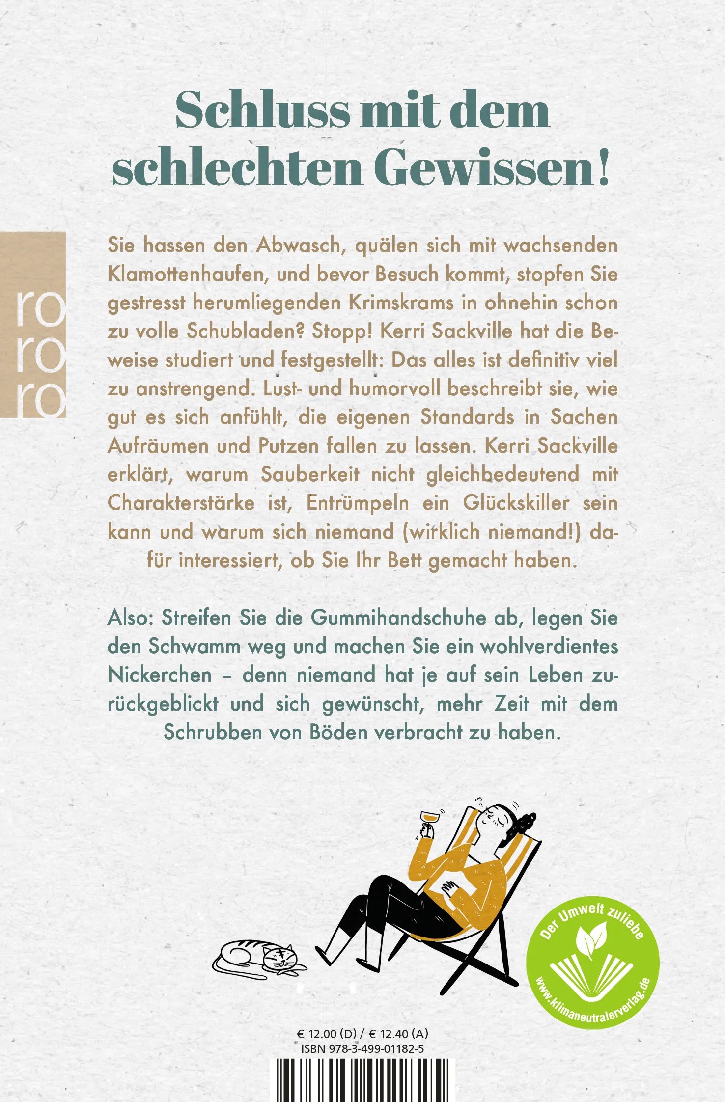 Buchrückseite von 'Niemanden interessiert, ob du dein Bett gemacht hast' mit Klappentext - Taschenbuch