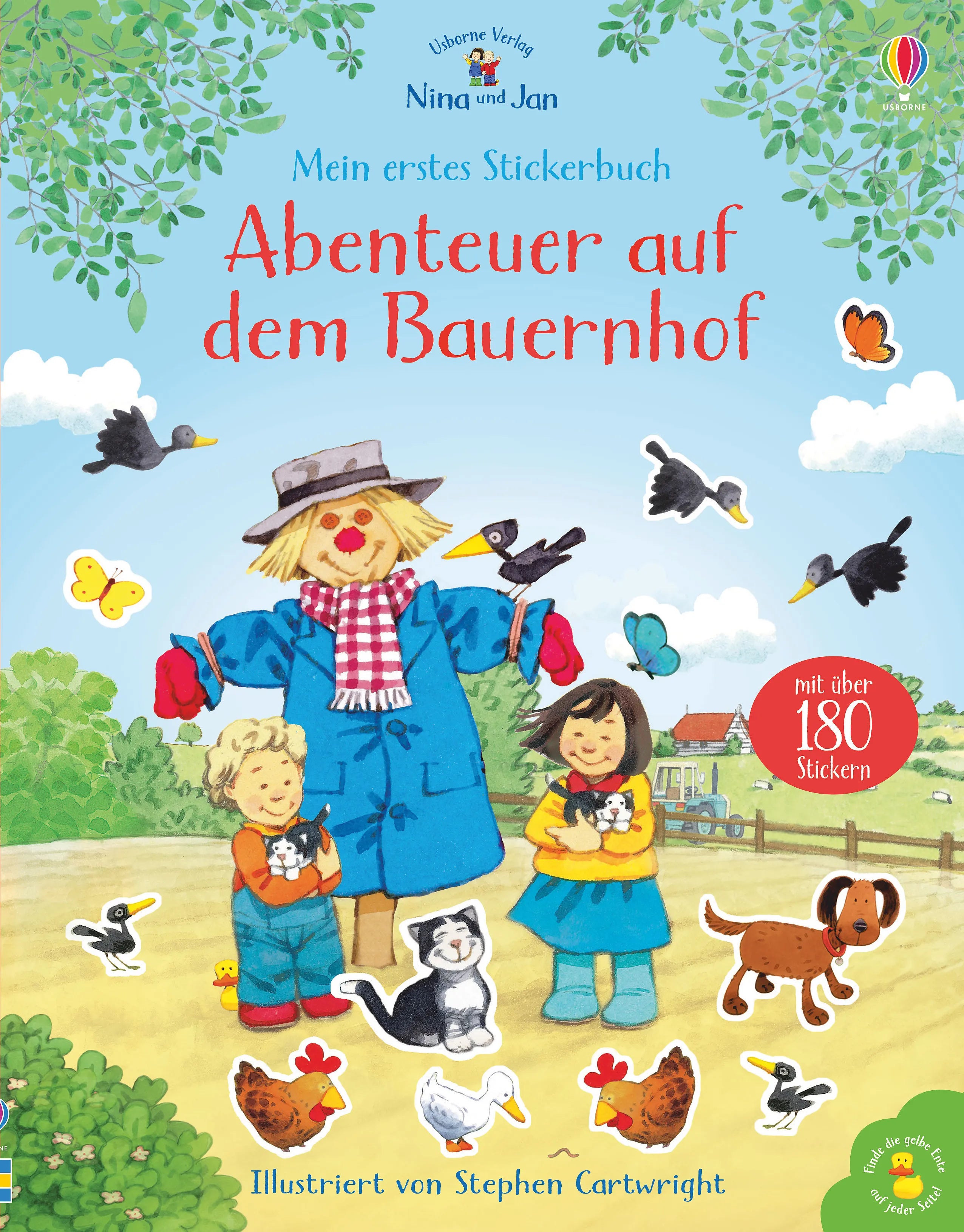 Buchcover von 'Nina und Jan - Mein erstes Stickerbuch: Abenteuer auf dem Bauernhof' - Taschenbuch von Jessica Greenwell