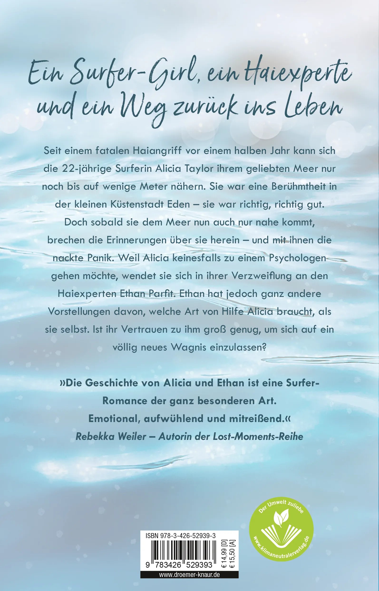 Buchrückseite von 'No Waves too high' mit Klappentext - Paperback