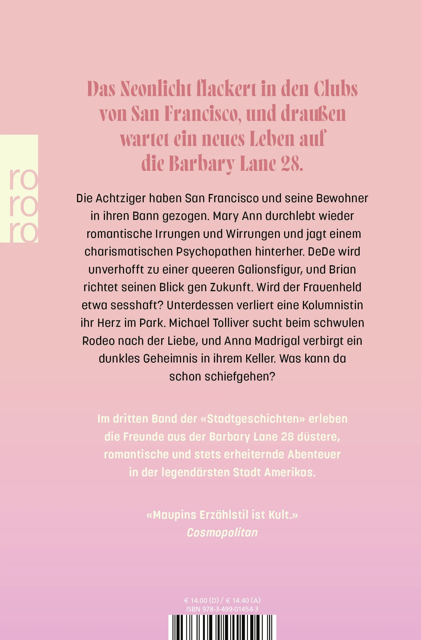Buchrückseite von 'Noch mehr Stadtgeschichten' mit Klappentext - Taschenbuch