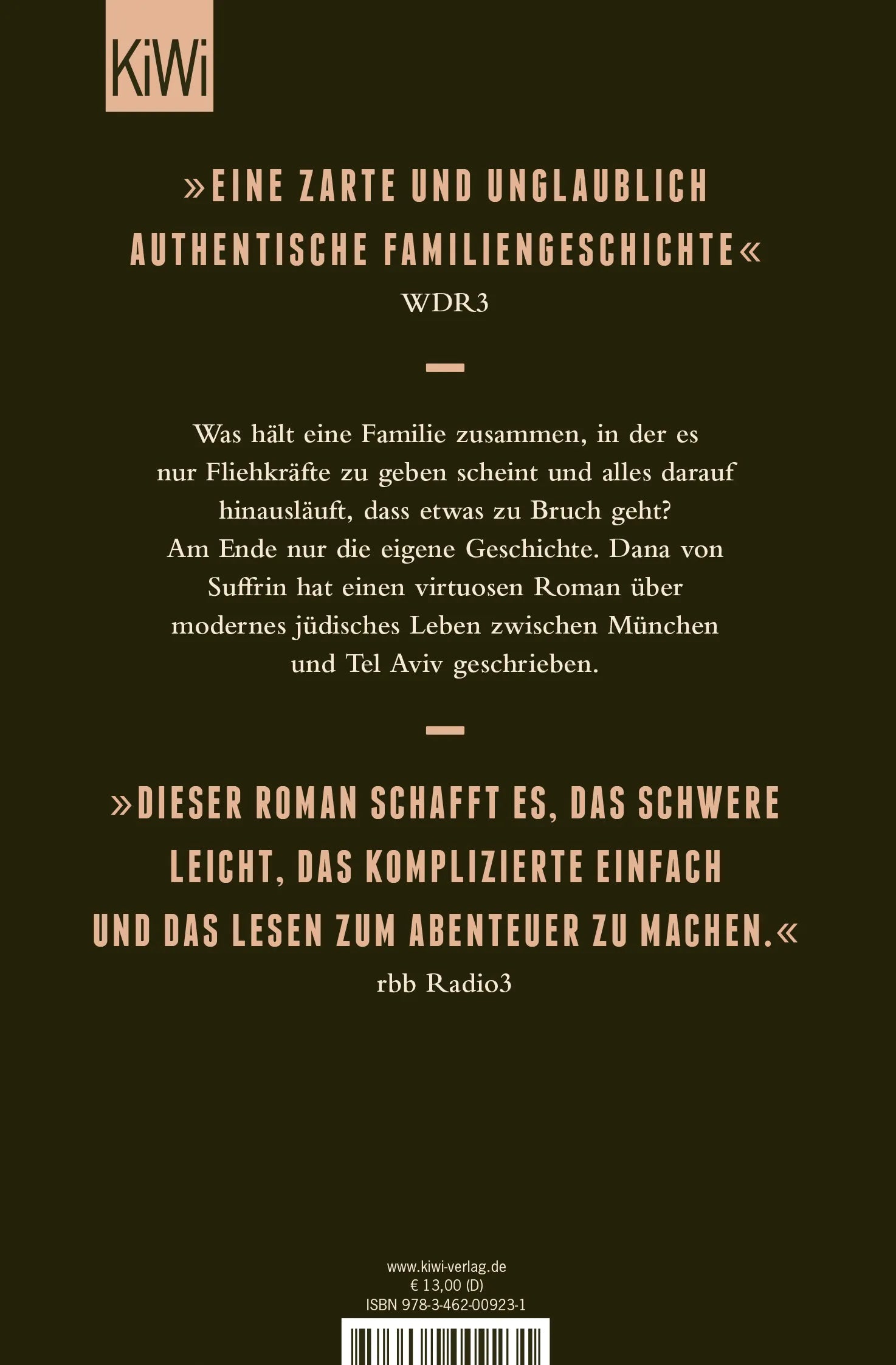 Buchrückseite von 'Nochmal von vorne' mit Klappentext - Taschenbuch