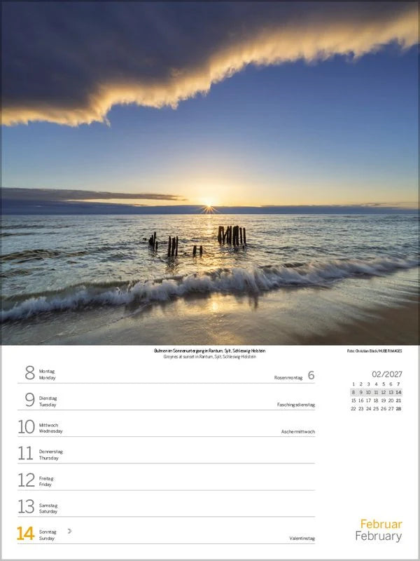 Nord- und Ostsee Wochenkalender 2027 – Ansicht