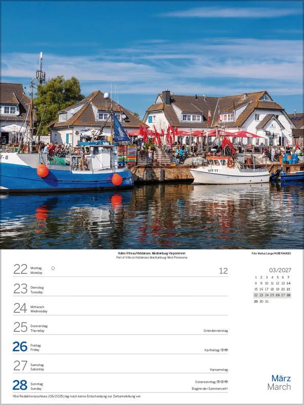 Nord- und Ostsee Wochenkalender 2027 – Ansicht
