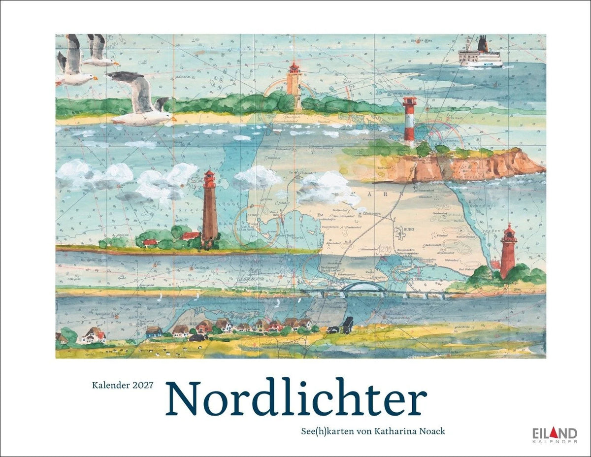 Wandkalender: Nordlichter - See(h)karten Kalender 2027