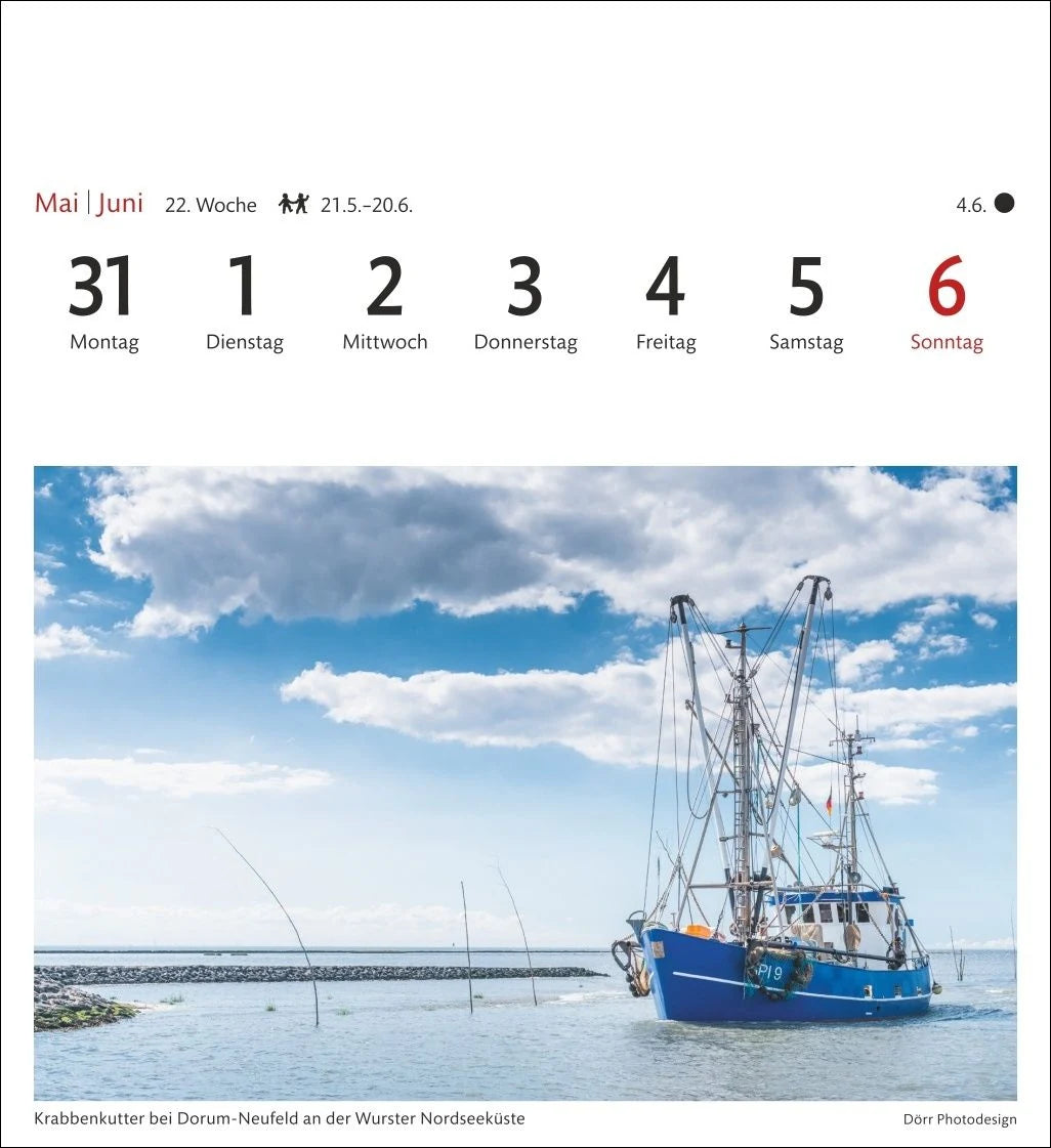 Nordseeküste Sehnsuchtskalender 2027 - Wochenkalender mit 53 Postkarten – Ansicht