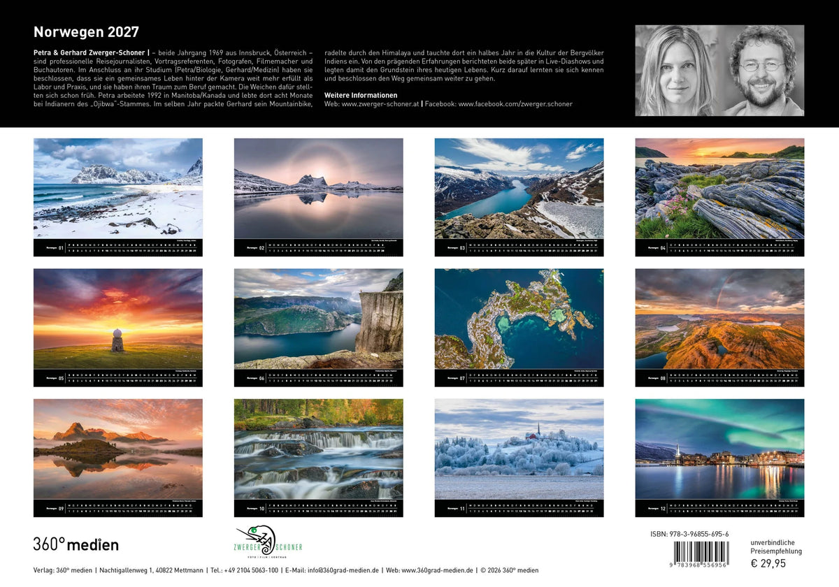 Norwegen Premiumkalender 2027 – Ansicht