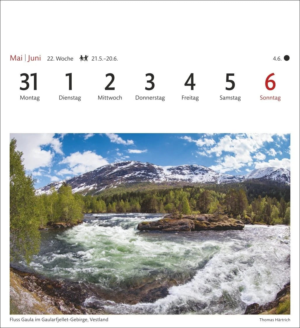 Norwegen Sehnsuchtskalender 2027 - Wochenkalender mit 53 Postkarten – Ansicht