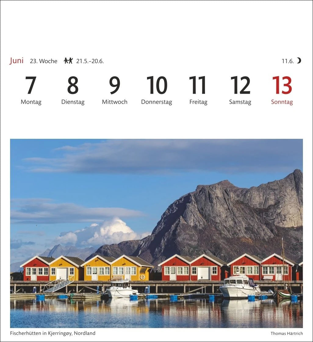Norwegen Sehnsuchtskalender 2027 - Wochenkalender mit 53 Postkarten – Ansicht