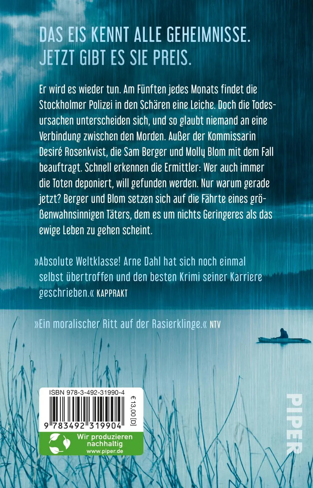 Buchrückseite von 'Null gleich eins' mit Klappentext - Taschenbuch