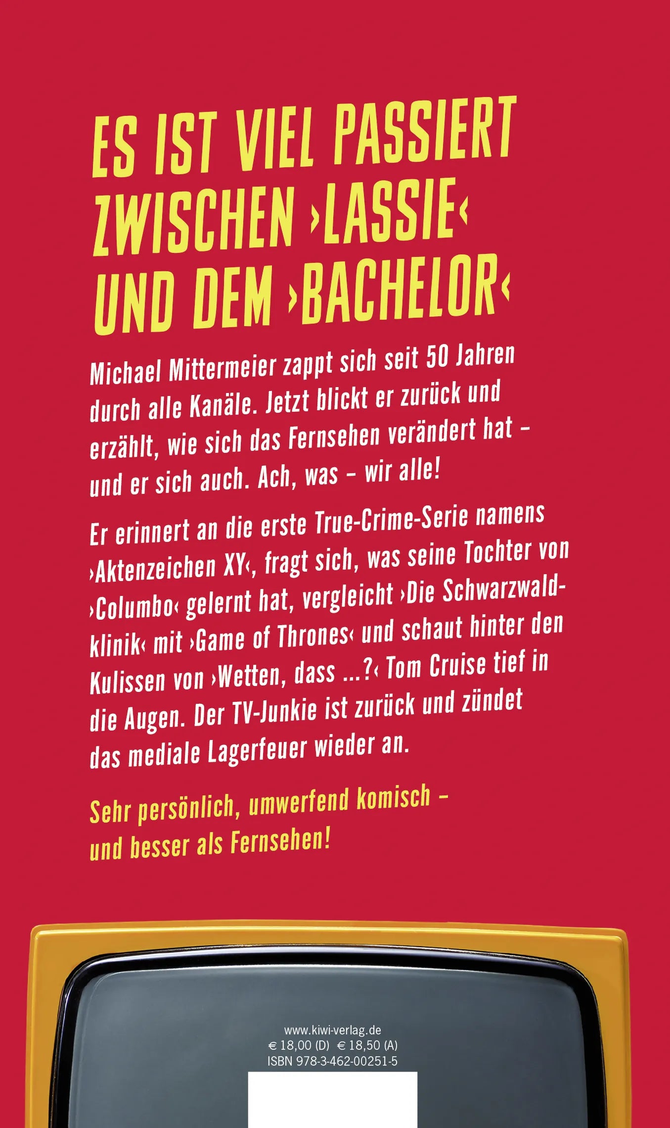 Buchrückseite von 'Nur noch eine Folge!' mit Klappentext - Gebundene Ausgabe