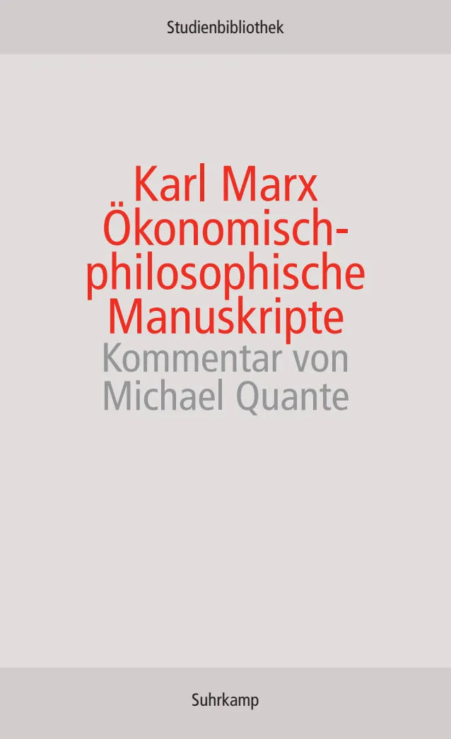 Buchcover von 'Ökonomisch-philosophische Manuskripte' - Taschenbuch von Karl Marx