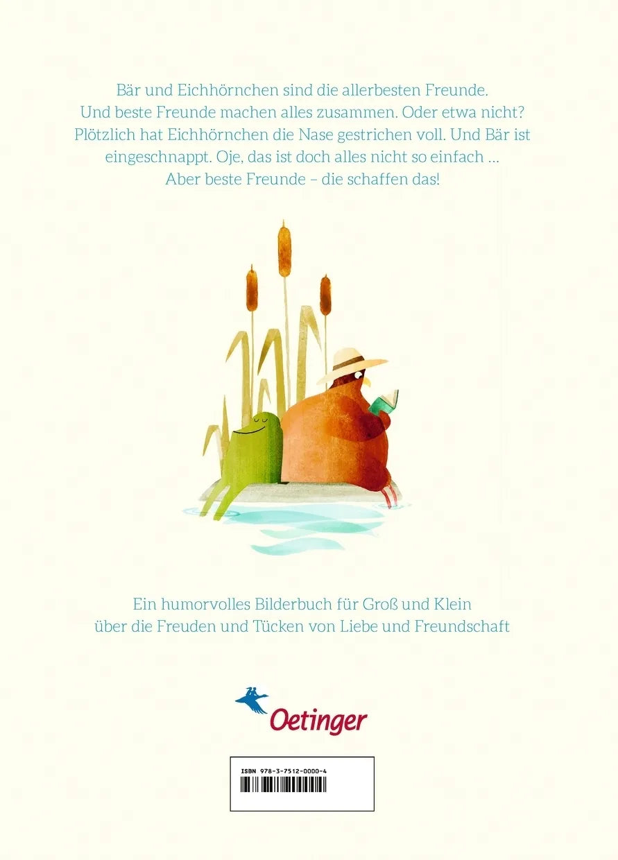 Buchrückseite von 'Ohne dich, das geht doch nicht!' mit Klappentext - Gebundene Ausgabe