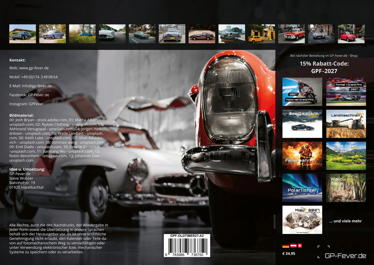 Oldtimer - OLDIES BUT GOLDIES - 2027 - Kalender DIN A2 – Ansicht