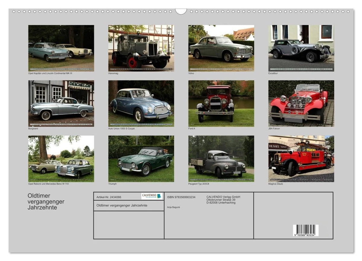 Oldtimer vergangenger Jahrzehnte (Wandkalender 2027 DIN A2 quer), CALVENDO Monatskalender – Ansicht