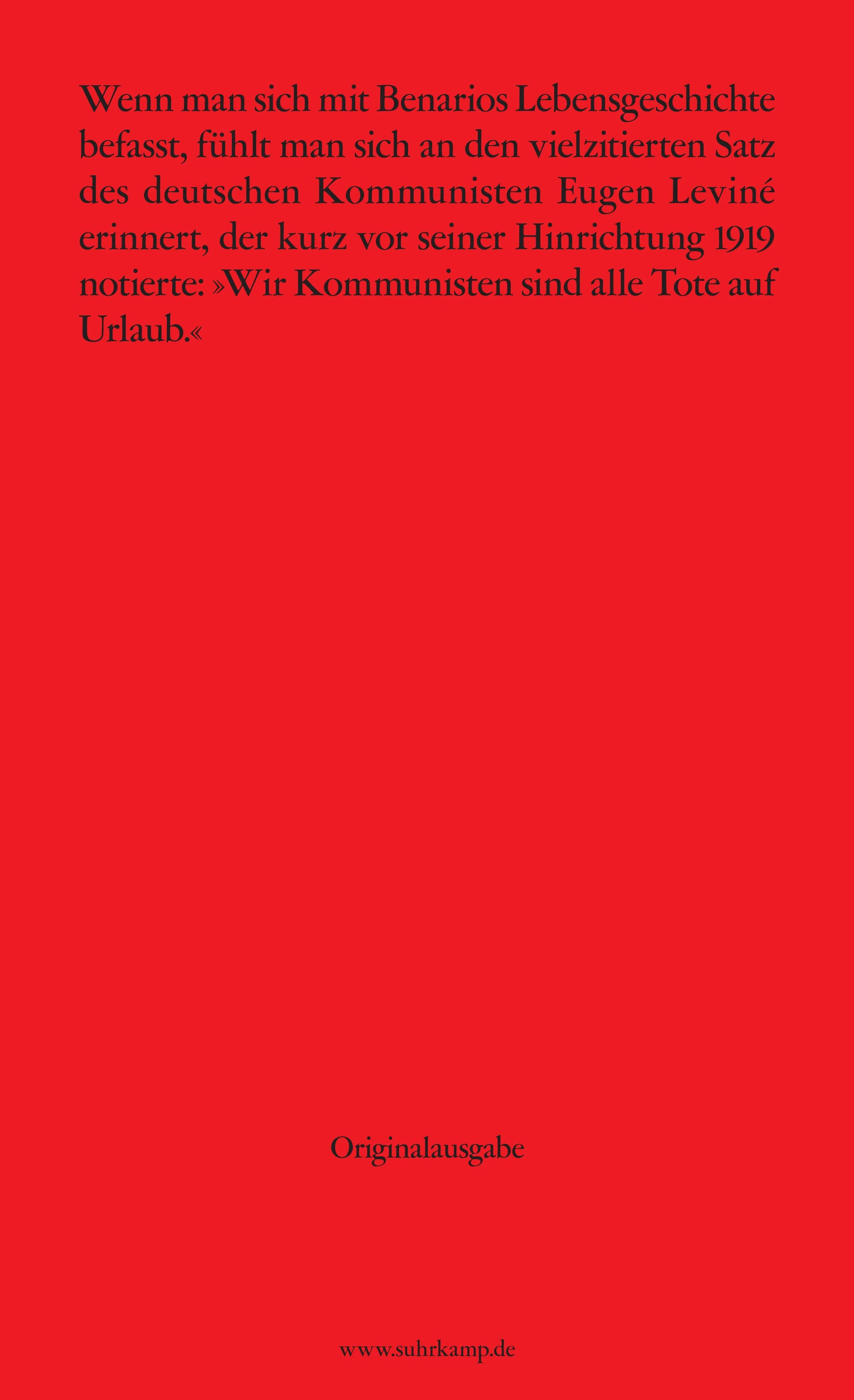 Buchrückseite von 'Olga Benario' mit Klappentext - Taschenbuch