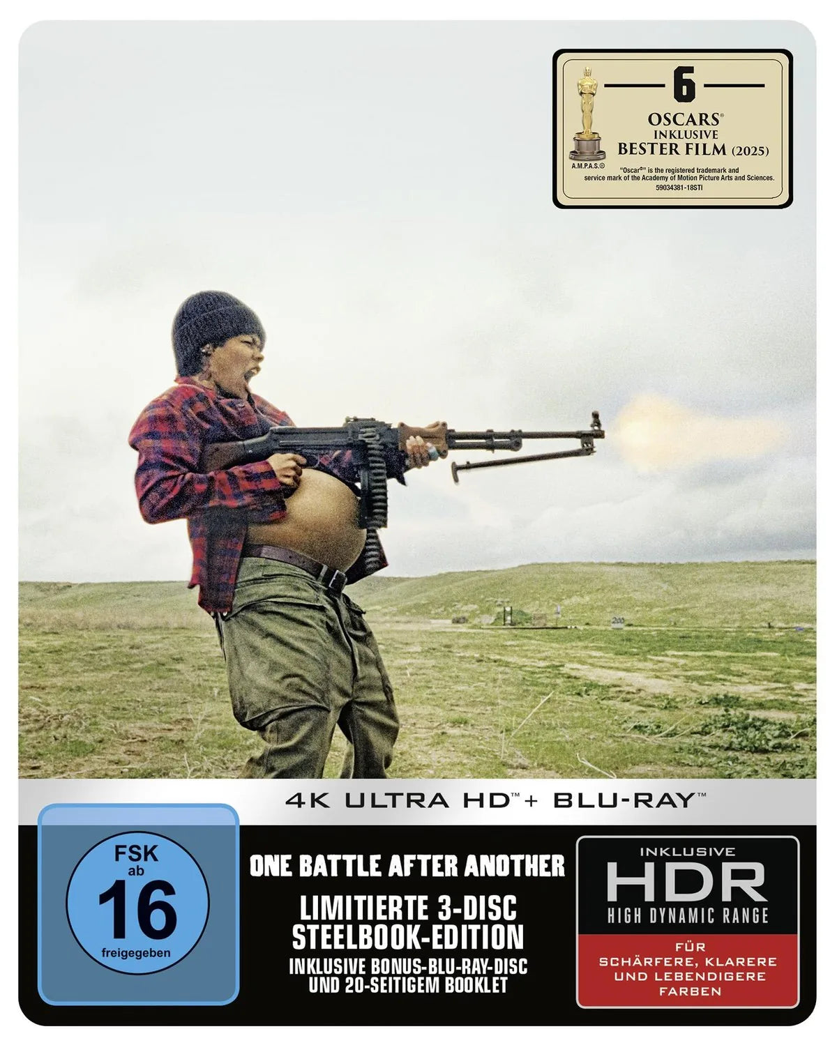4K UHD Blu-ray-Cover: One Battle After Another. Regie: Paul Thomas Anderson