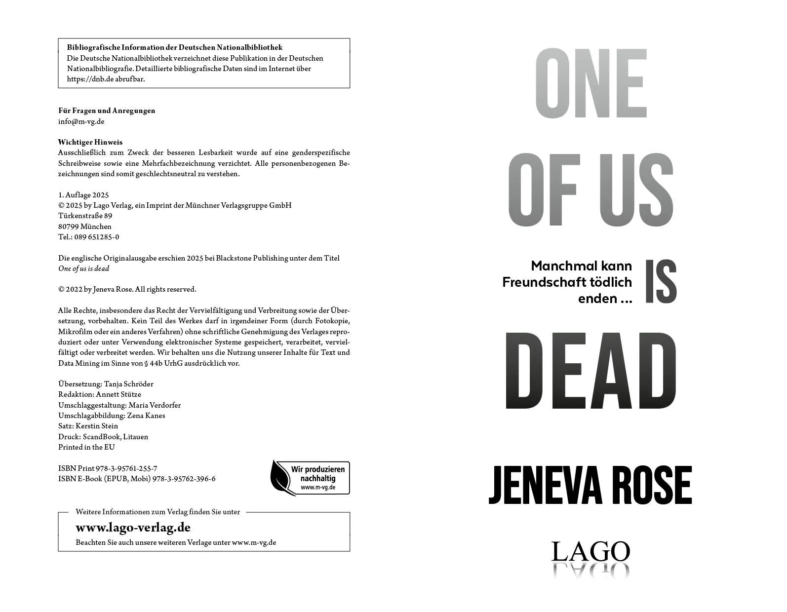 Innenansicht von 'One of us is dead' - Paperback