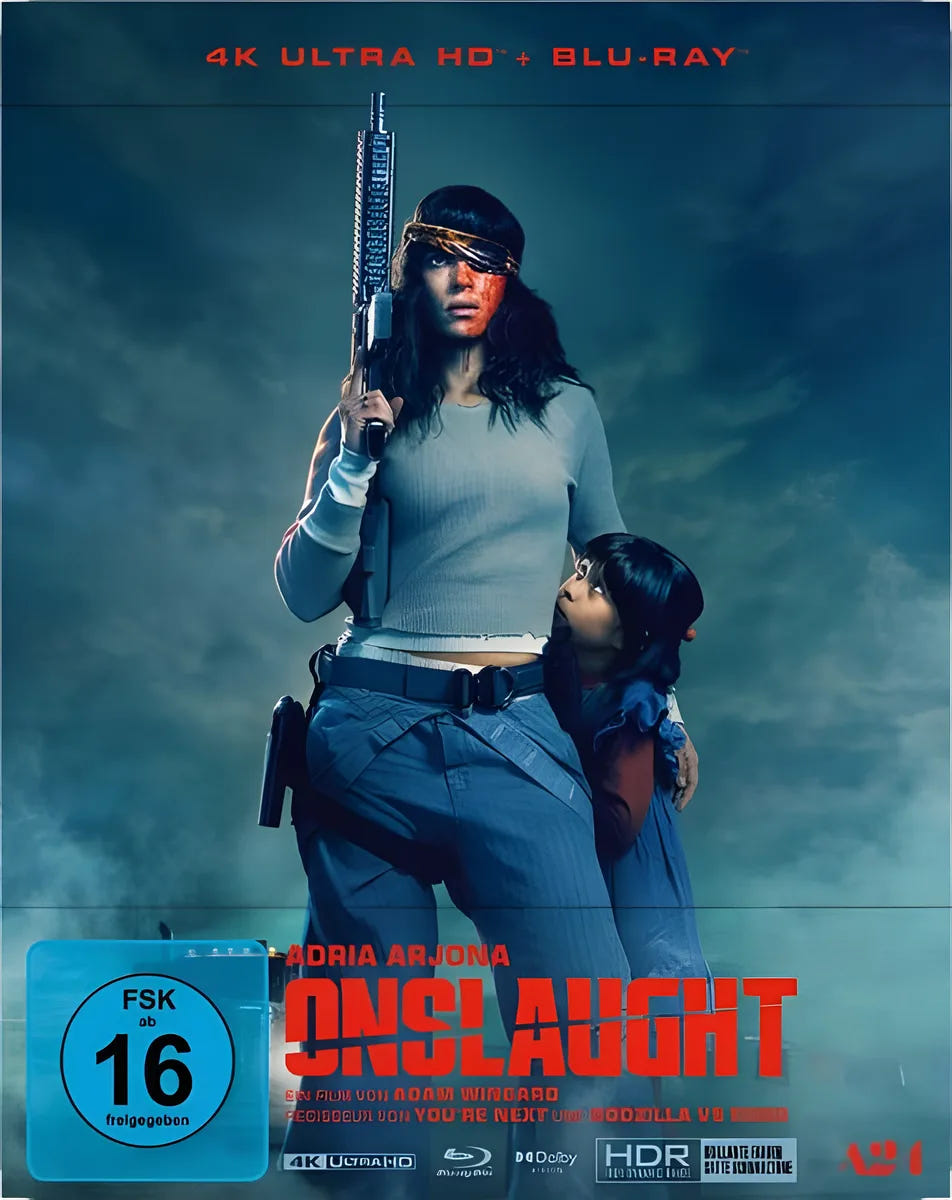 4K UHD Blu-ray-Cover: Onslaught - Steelbook. Regie: Adam Wingard