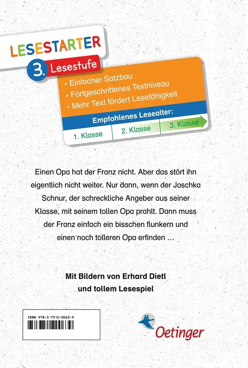 Buchrückseite von 'Opageschichten vom Franz' mit Klappentext - Gebundene Ausgabe