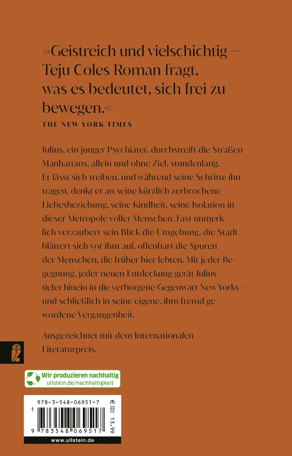 Rückseite: Open City (Taschenbuch)