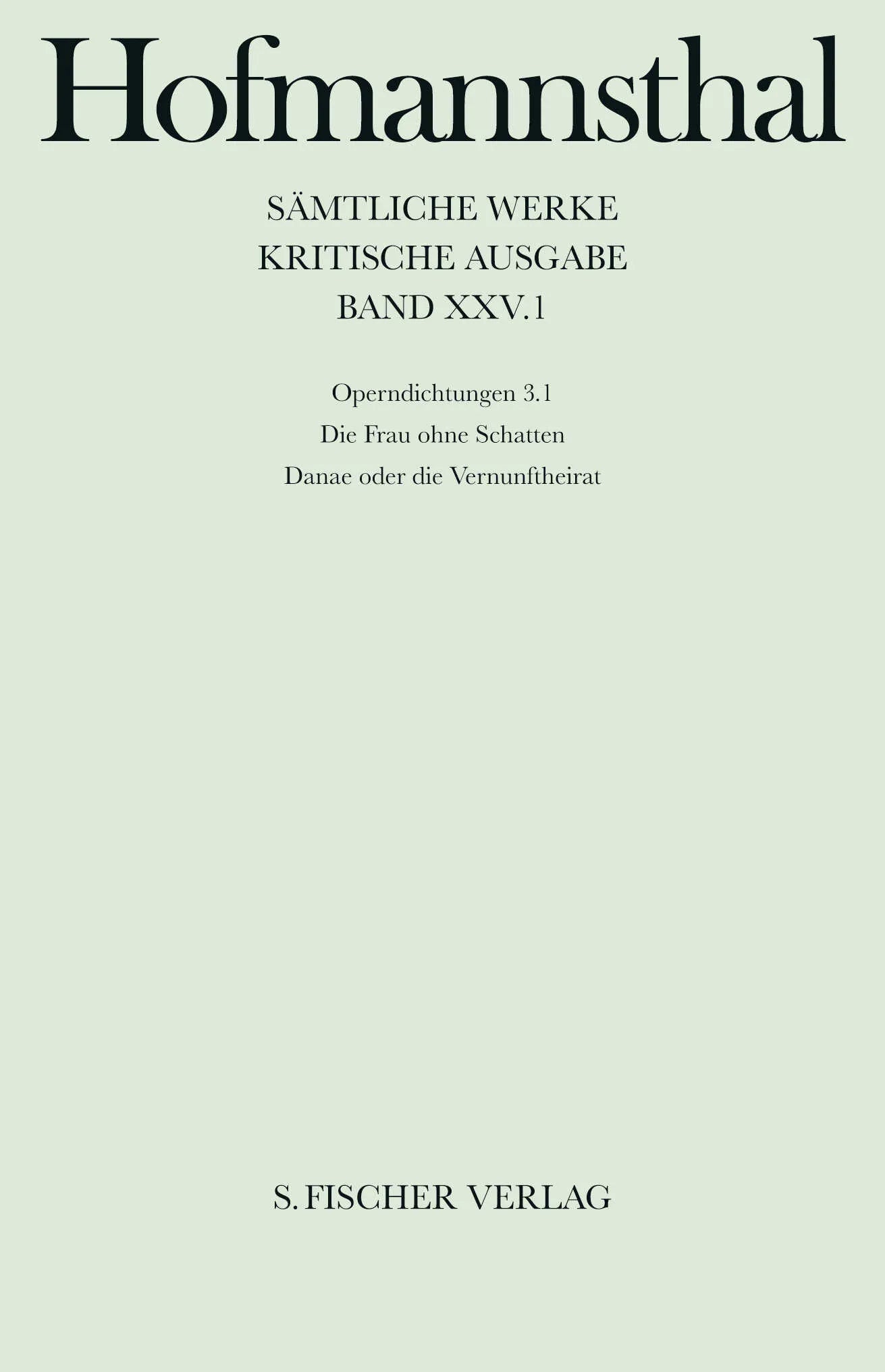 Buchcover von 'Operndichtungen 3.1' - Gebundene Ausgabe von Hugo von Hofmannsthal