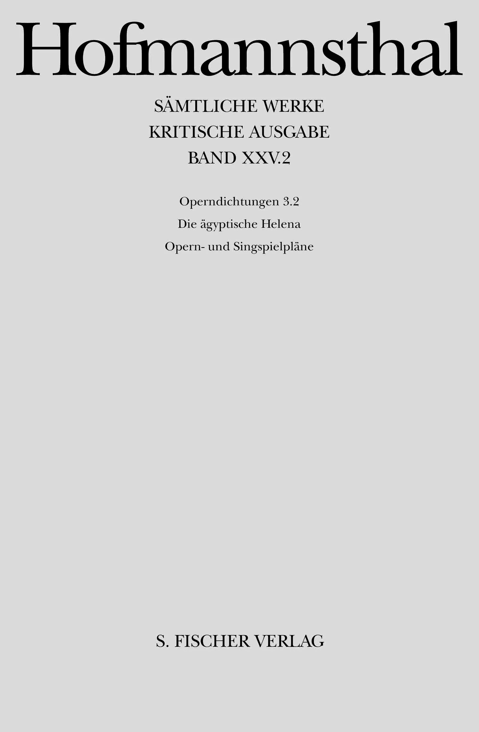 Buchcover von 'Operndichtungen 3.2' - Gebundene Ausgabe von Hugo von Hofmannsthal