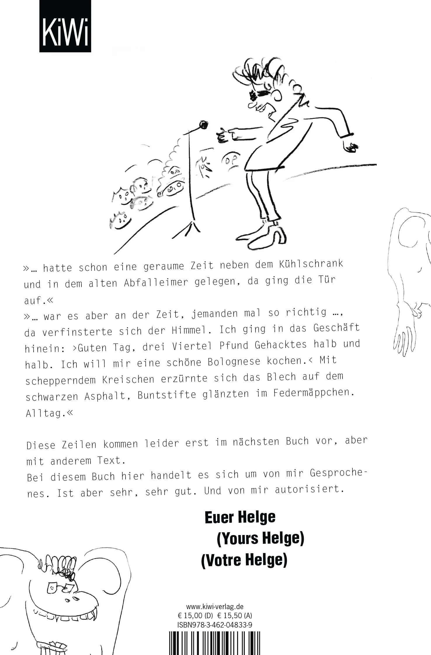 Buchrückseite von 'Orang Utan Klaus' mit Klappentext - Taschenbuch