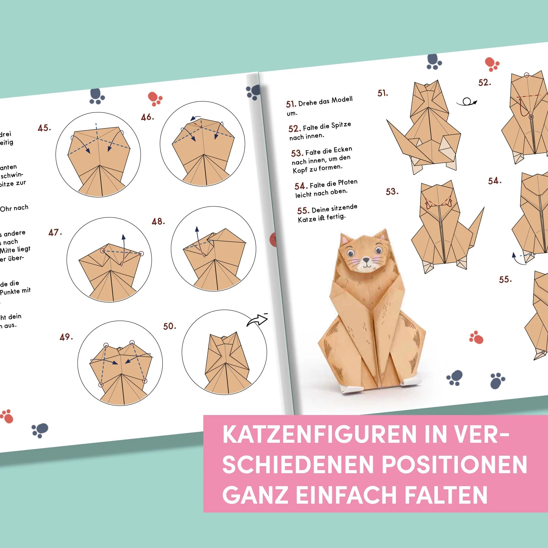 Detailansicht: OrigaMIAU. Niedliche Papiertiger zum Falten. Origamiblock mit Anleitungen. (Taschenbuch)