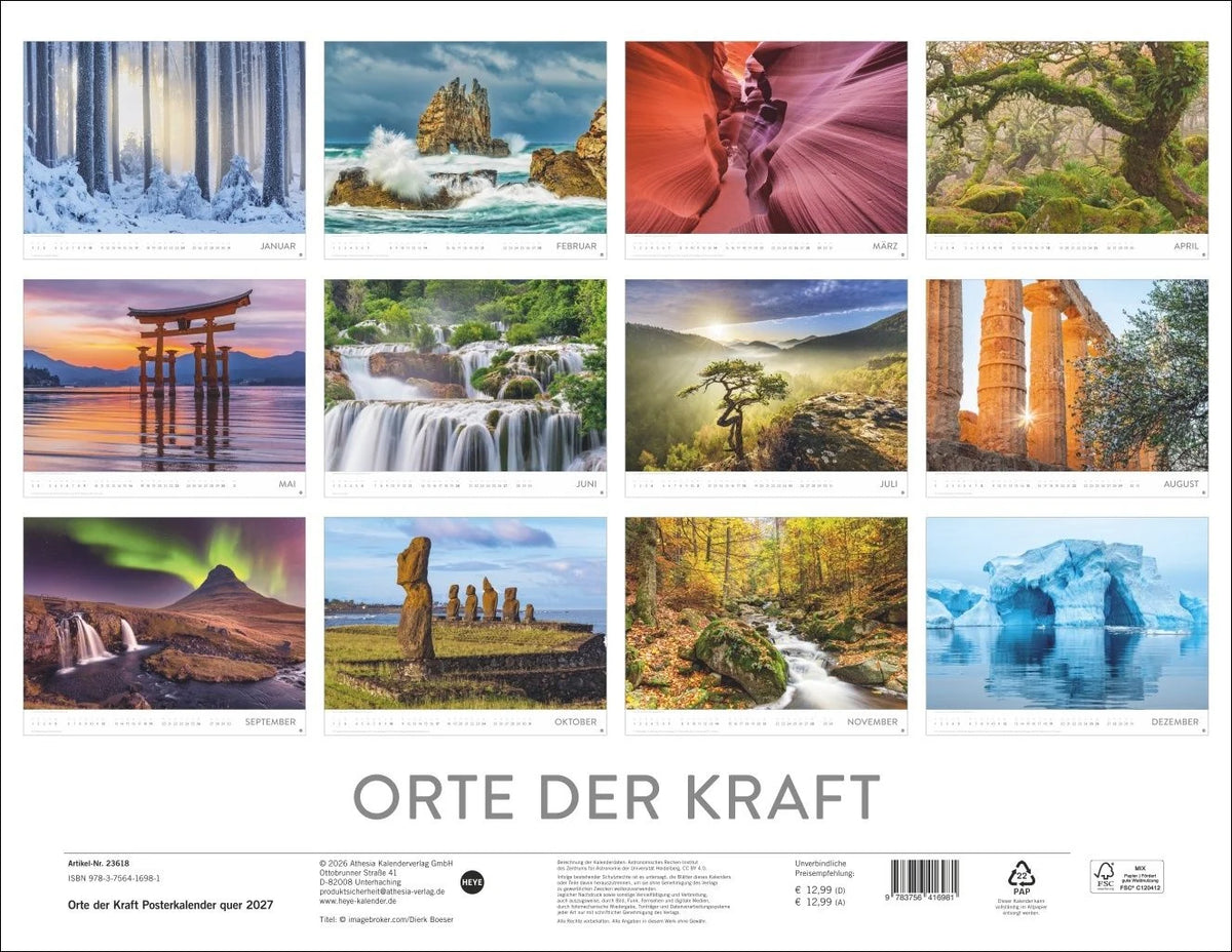 Orte der Kraft Posterkalender 2027 – Ansicht