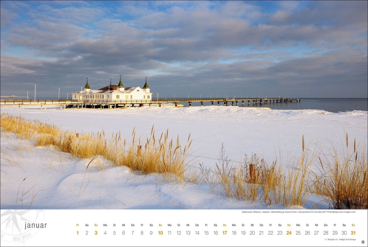Ostsee Globetrotter Kalender 2027 - Von behaglichen Strandkörben und rauen Küsten – Ansicht