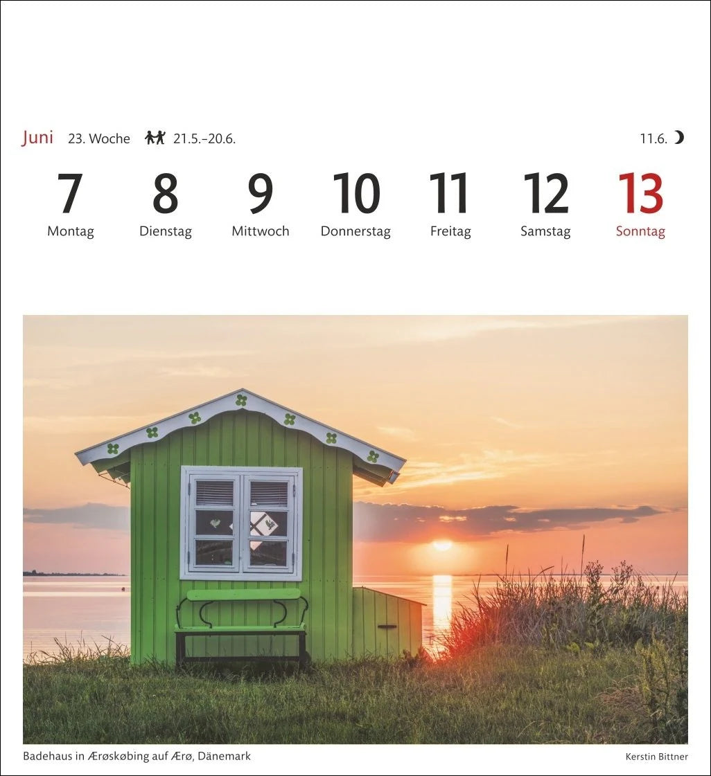Ostseeküste Sehnsuchtskalender 2027 - Wochenkalender mit 53 Postkarten – Ansicht