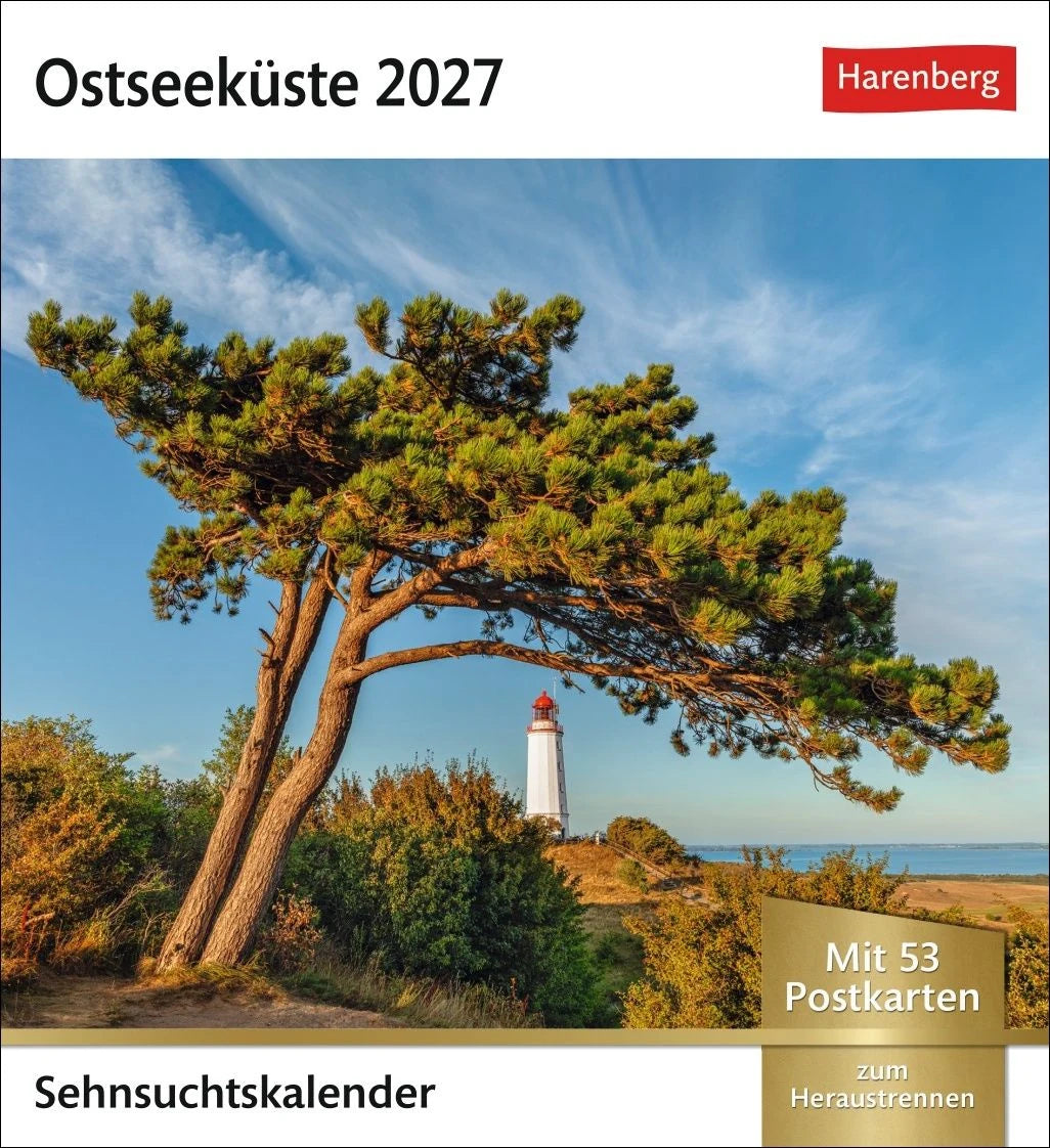 Postkartenkalender: Ostseeküste Sehnsuchtskalender 2027 - Wochenkalender mit 53 Postkarten