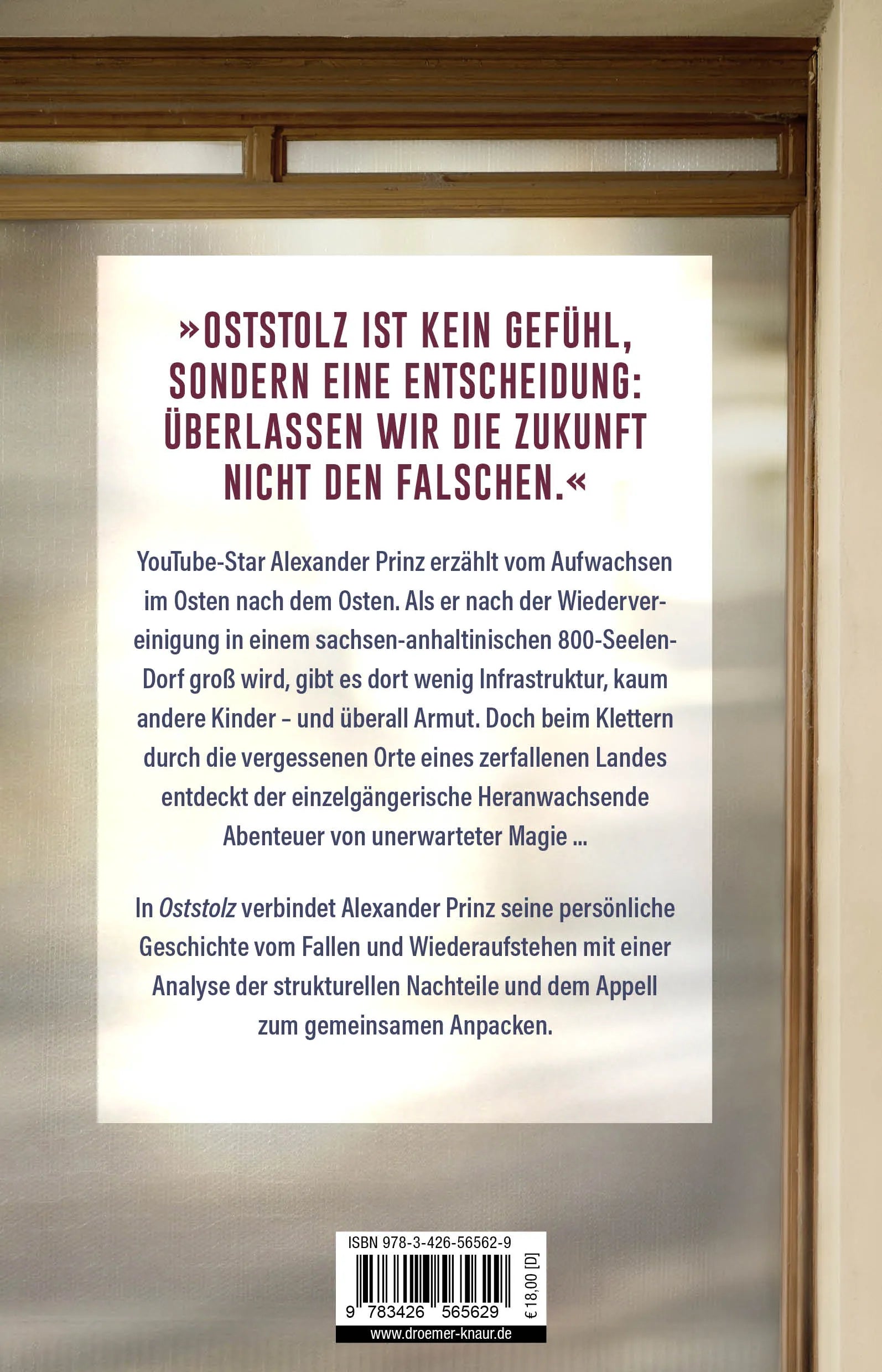 Buchrückseite von 'Oststolz' mit Klappentext - Paperback