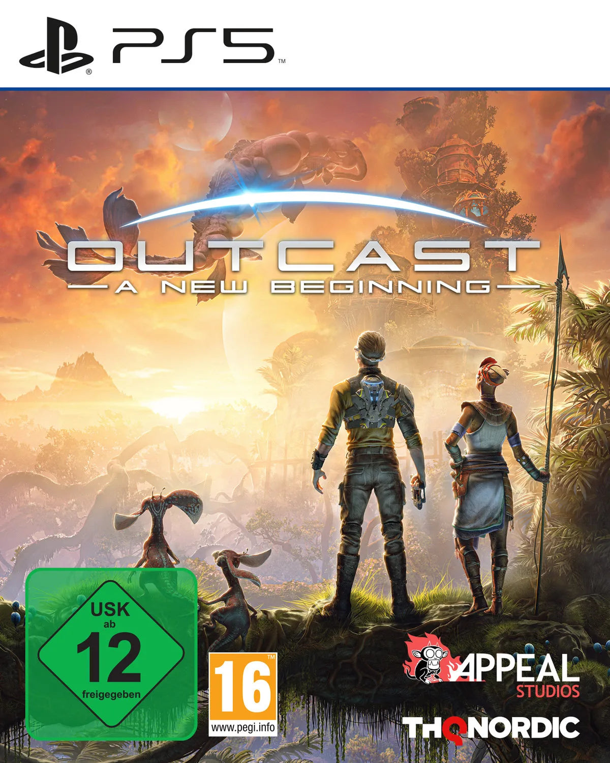 Cover: Outcast - A New Beginning für Playstation 5. Publisher: THQ Nordic GmbH
