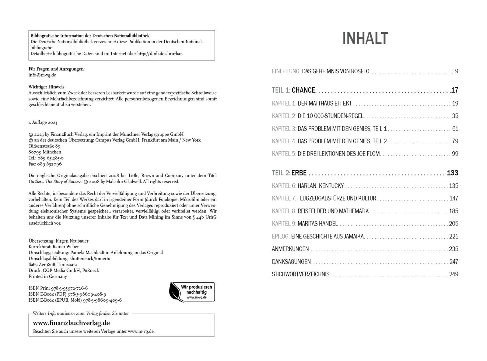 Innenansicht von 'Outliers' - Paperback