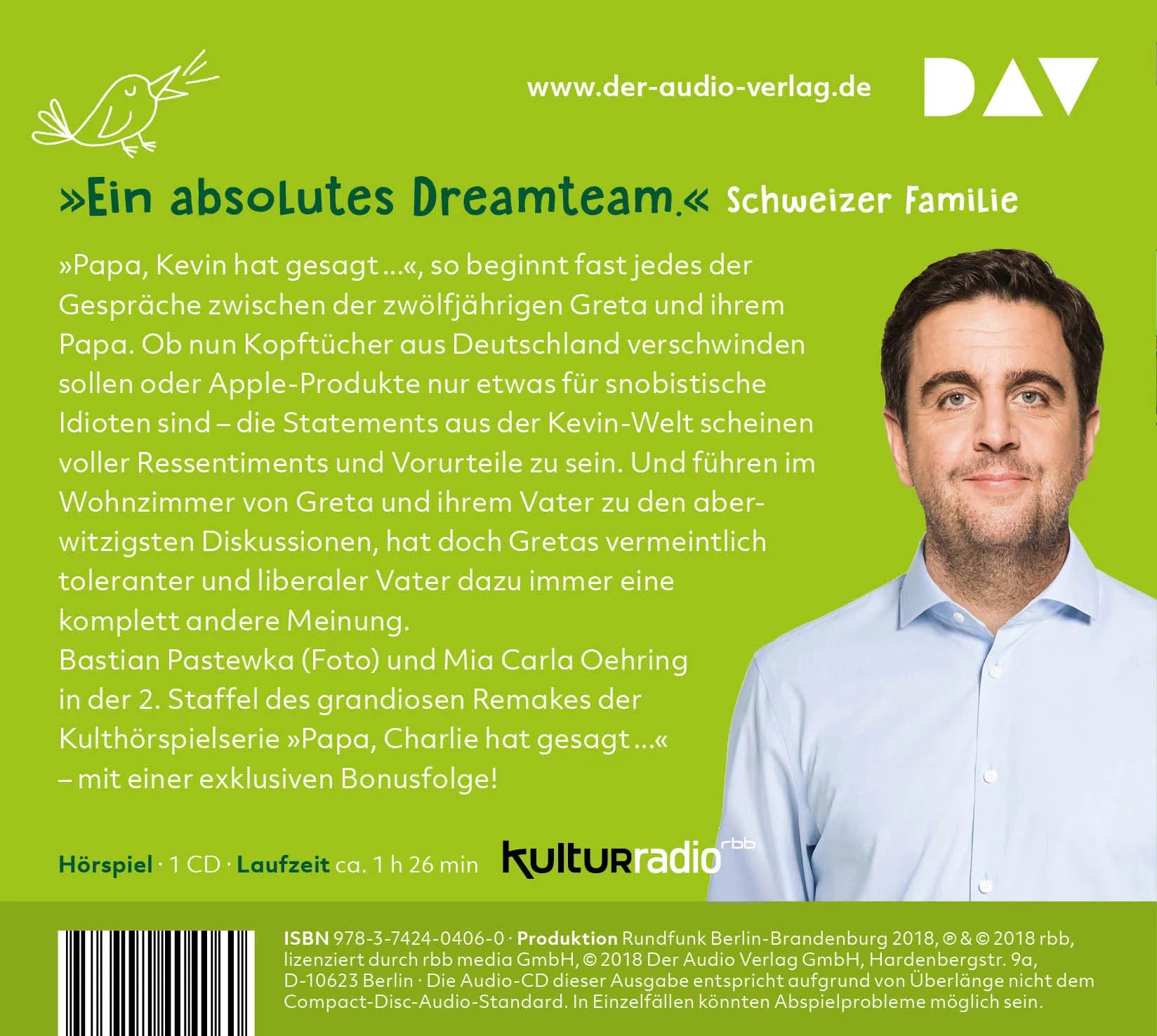 Buchrückseite von '»Papa, Kevin hat gesagt…« Staffel 2' mit Klappentext - Hörbuch (CD)