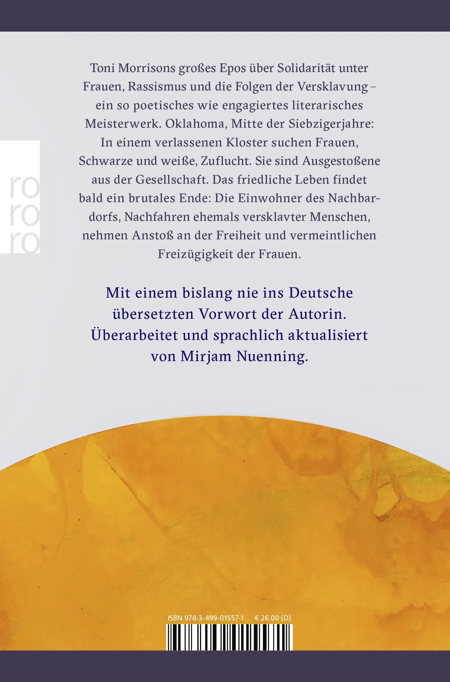Buchrückseite von 'Paradies' mit Klappentext - Gebundene Ausgabe