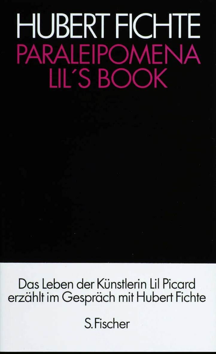 Buchcover von 'Paraleipomena Lil's Book' - Gebundene Ausgabe von Hubert Fichte