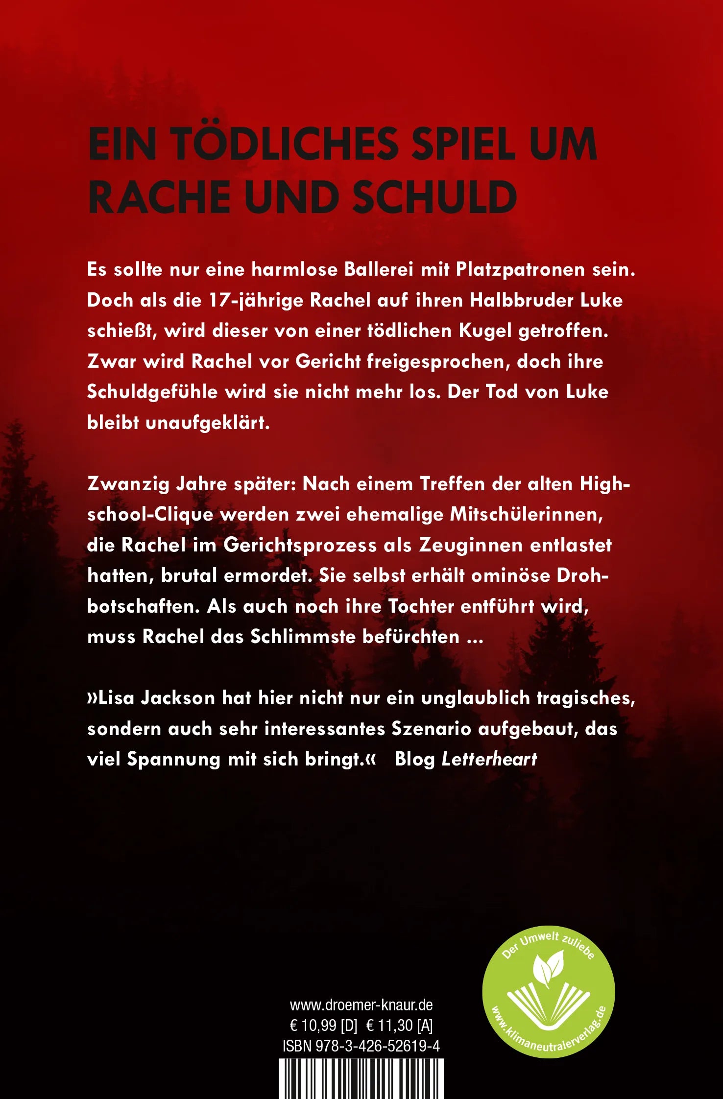Buchrückseite von 'Paranoid' mit Klappentext - Taschenbuch